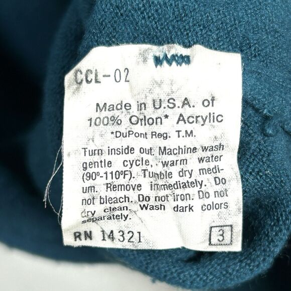 Vintage Christian Dior Sweater Orlon Acrylic V Neck Blue USA Made Mens L - Picture 4 of 8